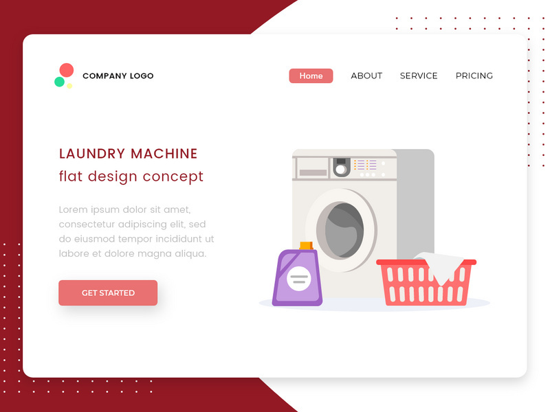 Laundry machine flat design concept