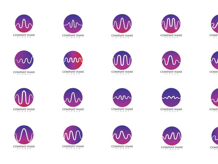 Pulse line sound wave logo