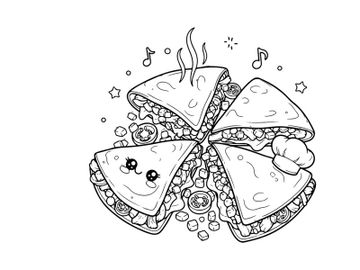 Cute sushi character singing music vector illustration preview picture