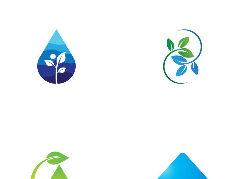 Natural green leaf logo.