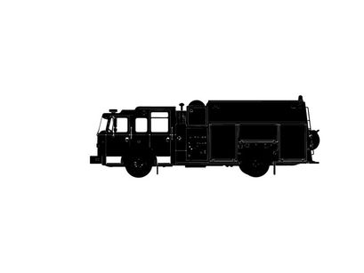 Silhouette of a fire truck vehicle emergency response