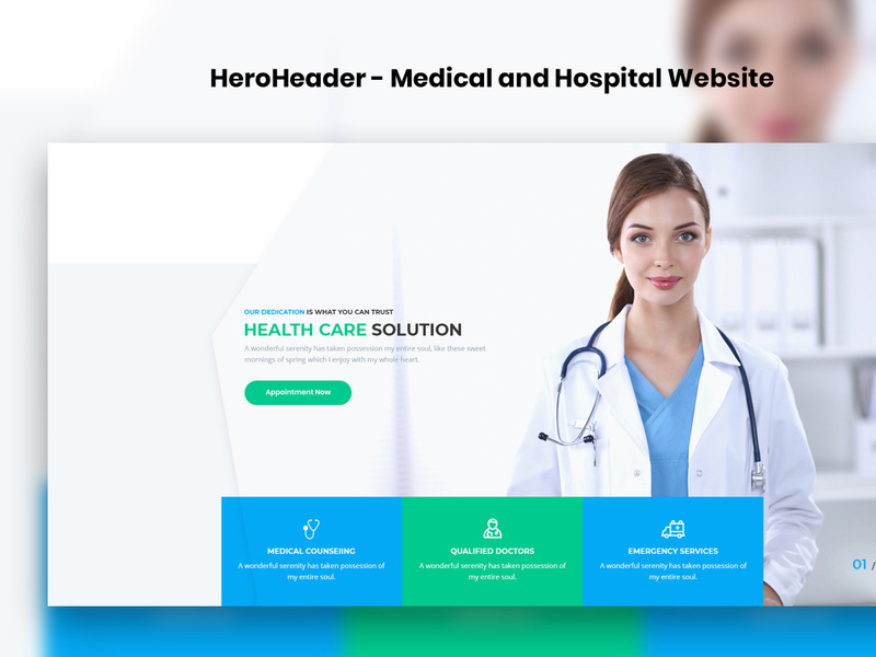 HeroHeader for Medical & Hospital Websites