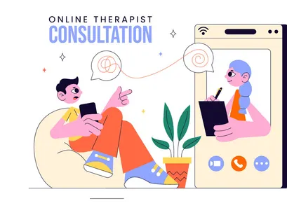 10 Online Therapist Consultation Illustration