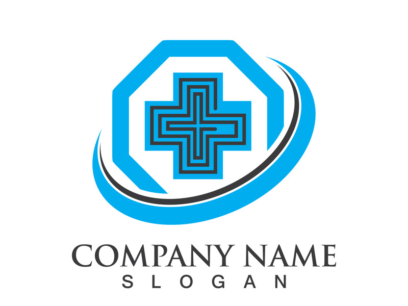 Medical health icon digital logo design vector illustration