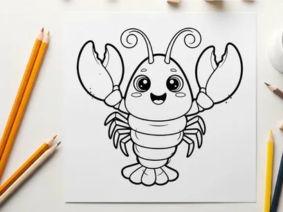 Cute cartoon crab mascot smiling vector illustration