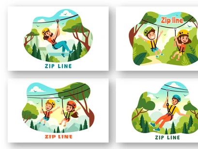 9 Zip Line Activity Illustration