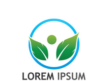 Natural green leaf logo.