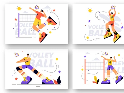 10 Volleyball Player Illustration