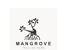 Mangrove tree logo nature design Abstract Minimalist Sign Symbol Environment template