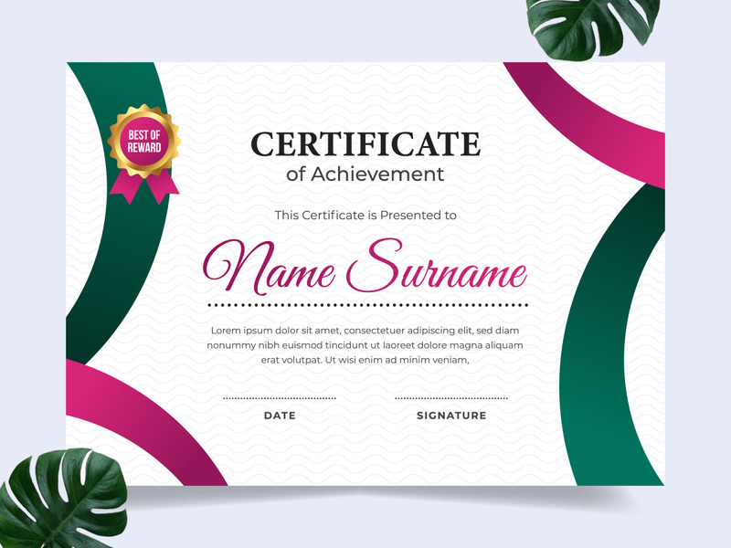 Modern certificate design template