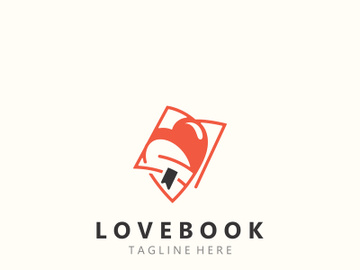 Love combines Book logo shape Symbol Design Template Style illustration preview picture
