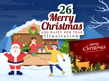 26 Merry Christmas and Happy New Year Illustration preview picture