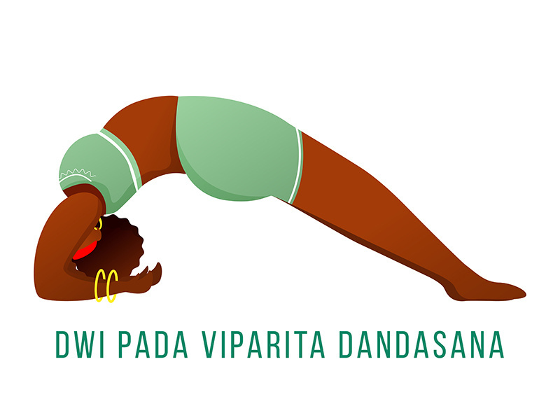 Dwi Pada Viparita Dandasana flat vector illustration