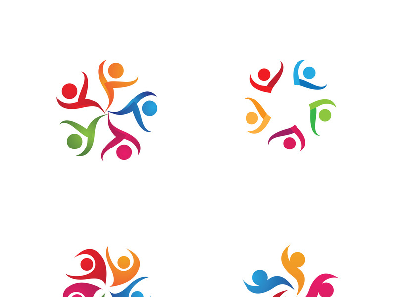 Community, network and social icon design template