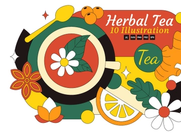 10 Herbal Tea Illustration preview picture