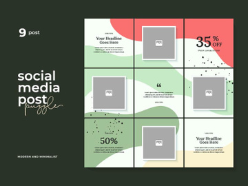 Social Media Post Template Instagram Puzzle Vector preview picture