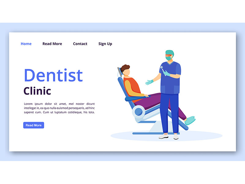 Dentist clinic landing page template