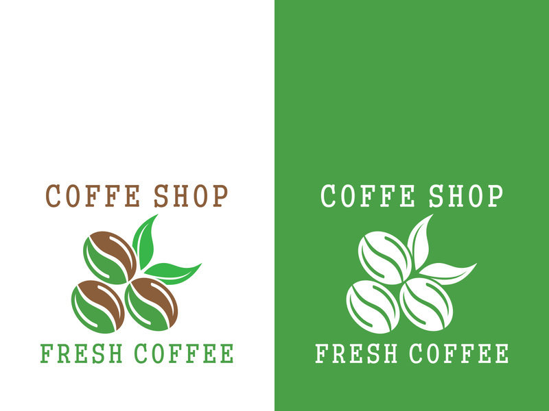 Coffee bean icon vector illustration template