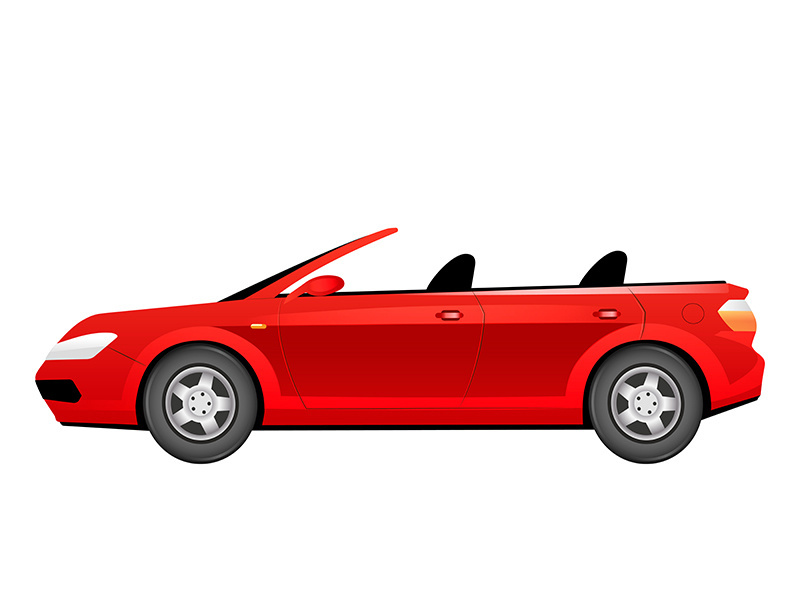 Red cabriolet cartoon vector illustration