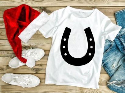 Black horseshoe symbol isolated on white background luck charm