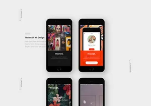 Monet: Free PSD Mobile UI kit