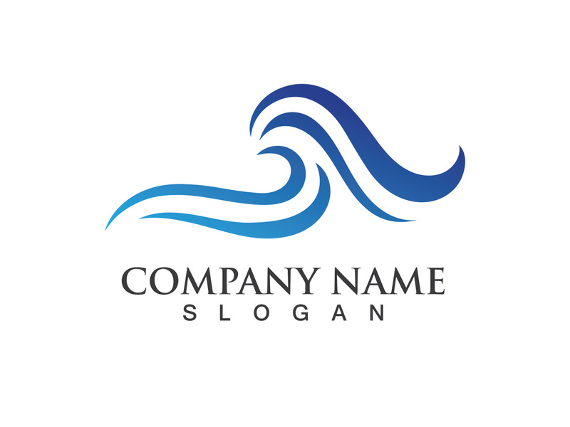 water wave logo design template