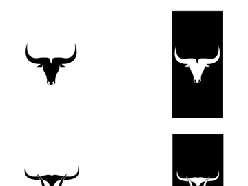 Retro vintage bull head horns logo. preview picture