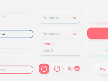 Neumorphism UI kit preview picture