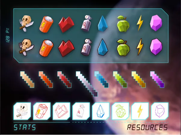 free (scifi game) vector icon set