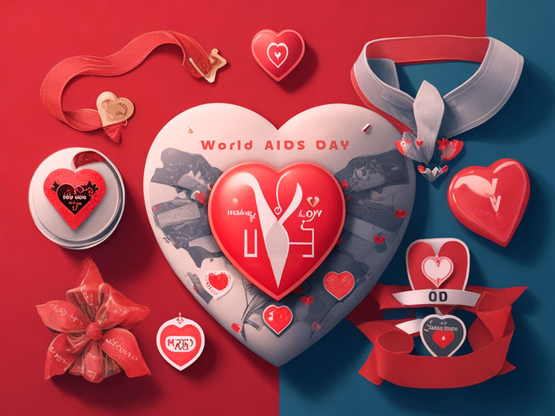 Realistic world aids day illustration