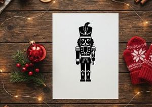 Ikon siluet prajurit kacang hitam putih untuk proyek desain liburan Natal