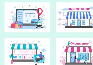 12 Online Shopping Flat Design
