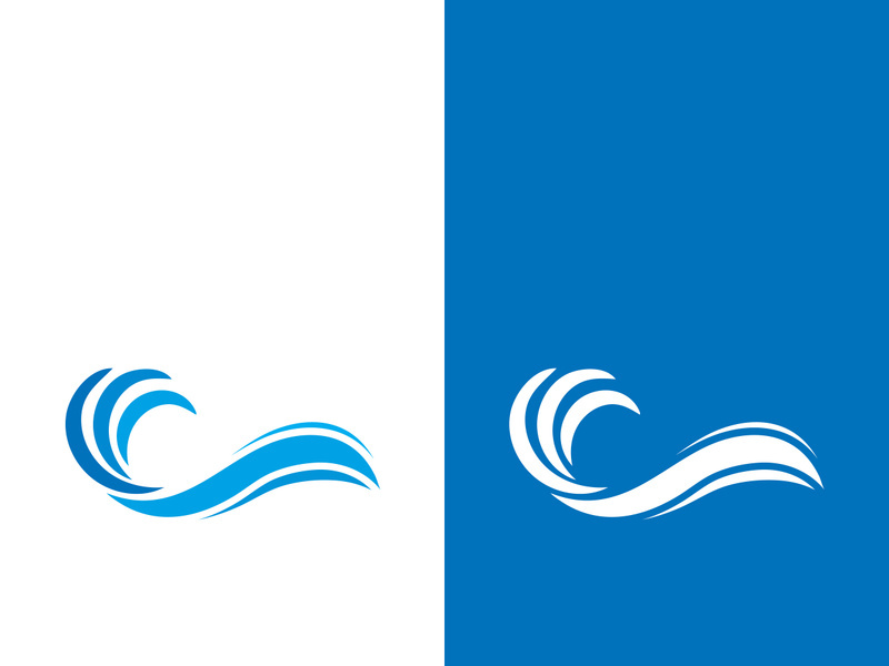 Wave beach vector illustration design logo