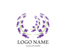 Fresh lavender flower logo vector flat design