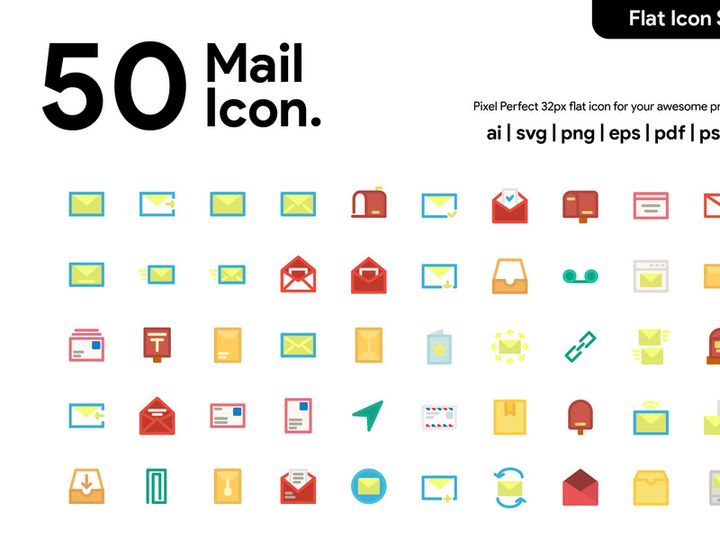 50 Mail Flat Icon