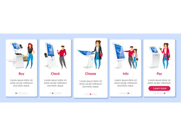 Online paying onboarding mobile app screen flat vector template preview picture