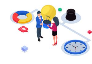 Business teamwork strategy landing page