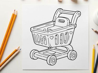 Shopping cart love vector illustration flat design