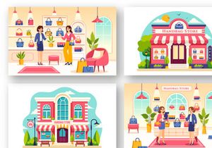 10 Handbag Store Illustration