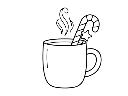 Caneca de Natal com ilustração de arte vetorial de pau de doce para design de cartão de felicitações