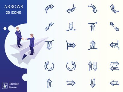 Bleu : Arrows And Direction Icon Set