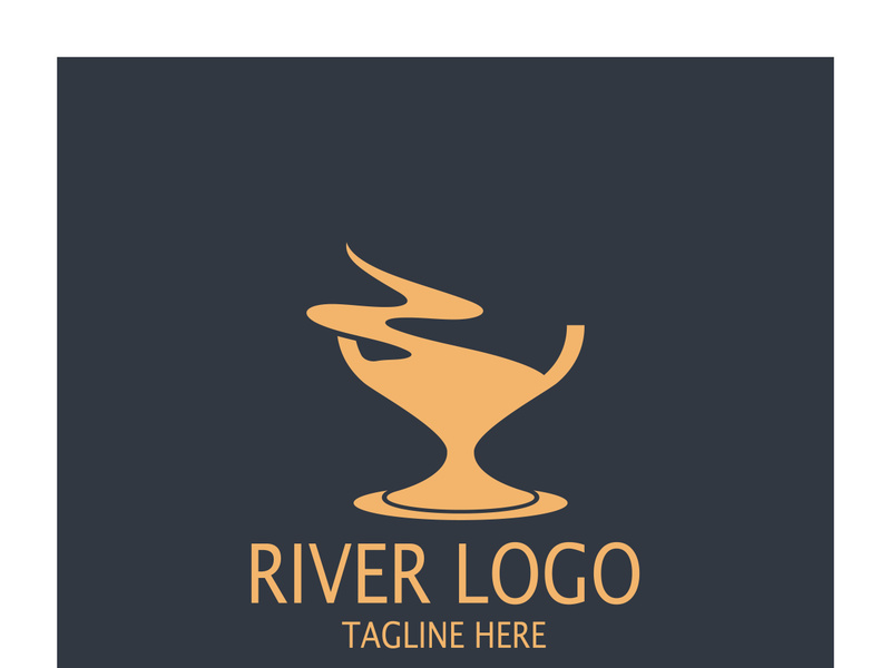 River Logo vector icon illustration design template