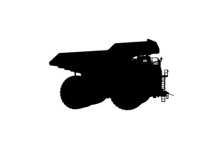 Silhouette of a tractor with a plow attachment