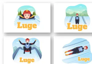 10 Luge Winter Sport Illustration