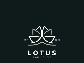 Lotus flower minimalist design, elegance Lotus flower logo template preview picture
