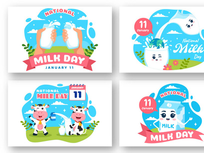 12 National Milk Day Illustration