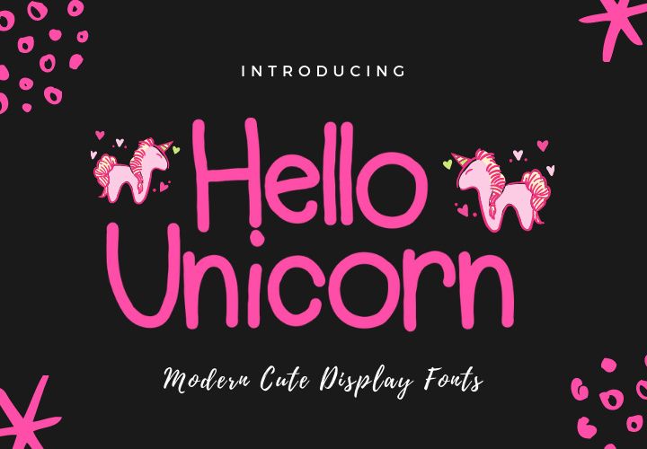 Hello Unicorn - Cute Monoline Display