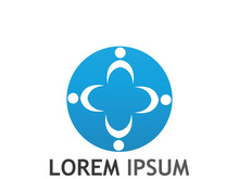 Community of people logo design with creative idea.