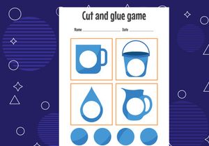 10 Pages Cut and glue game for kids. Cutting practice for preschoolers. Education paper game for children