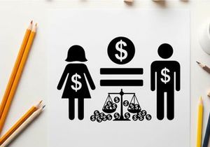 gender pay gap equality vector illustration